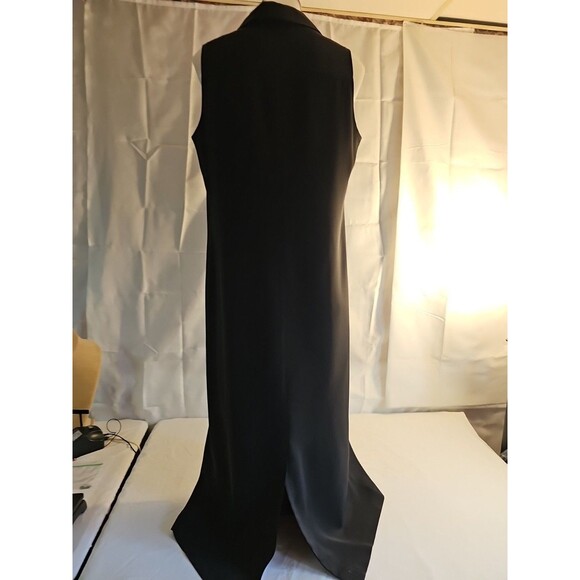 Eddie Bauer Women's Sleeveless Dress Black Size 12 Button Front Pockets Long - Picture 4 of 7